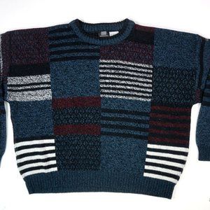 VTG Men's XL Expressions Sweater Geometric Patch
